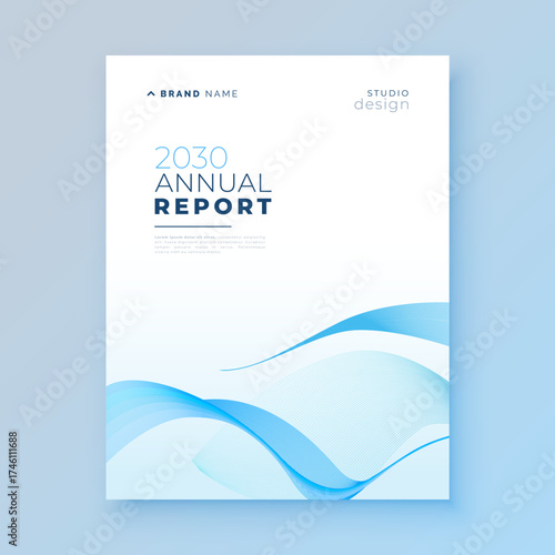 company annual report blue template in modern style