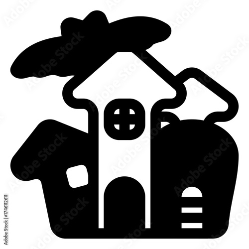 Haunted house icon