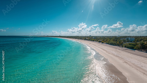 Aerial view of an idyllic tropical coastline