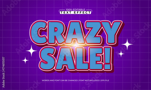 crazy sale editable text effect