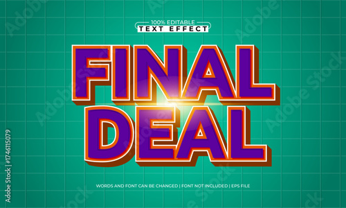 final deal editable text effect