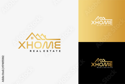 Modern home real estate logo design