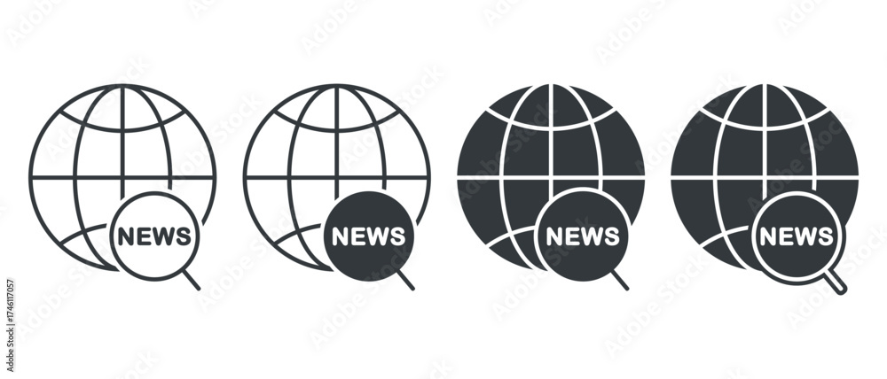 Fototapeta premium Looking for digital news. Illustration vector