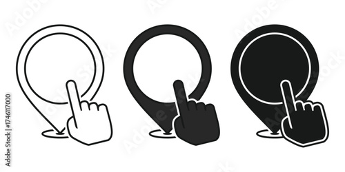 Pin location icon clicked. Illustration vector