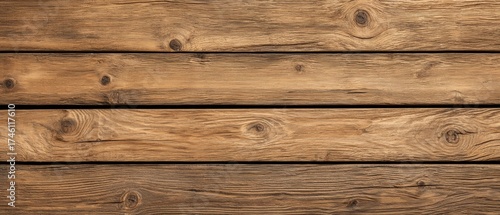 Close-up view of rustic wooden planks with visible wood grain and knots, creating a natural textured background
