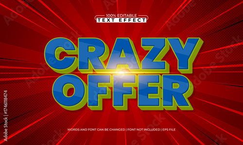 crazy offer editable text effect