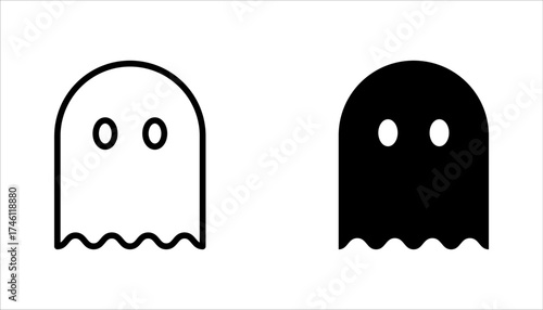 Ghosts icon set. Collection of various scary ghosts, Halloween concept, vector illustration on white background