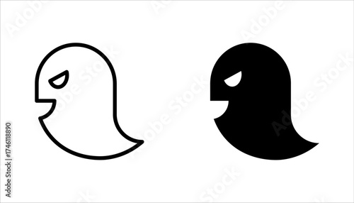 Ghosts icon set. Collection of various scary ghosts, Halloween concept, vector illustration on white background