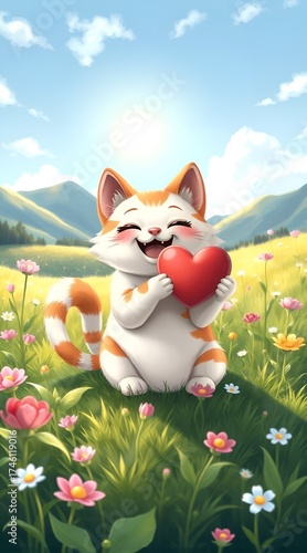 Wallpaper Mural cat and butterfly Torontodigital.ca