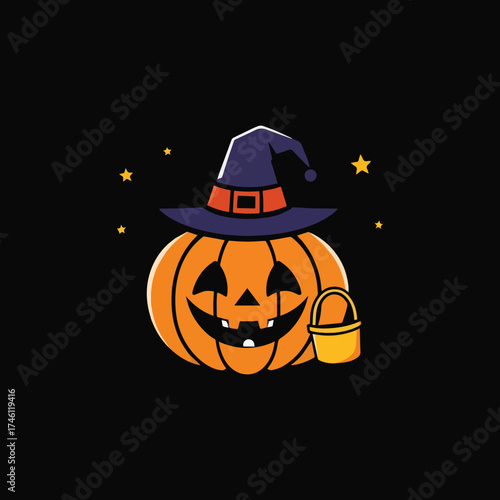 cute vector illustration halloween pumpkin