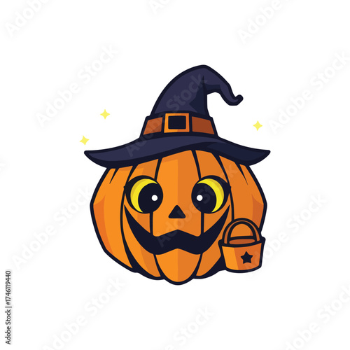 cute vector illustration halloween pumpkin