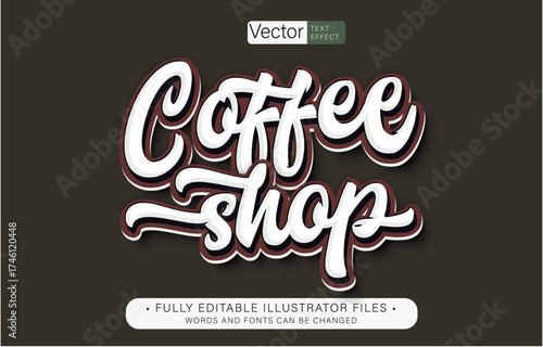 coffee shop script text effect editable adobe illustrator file