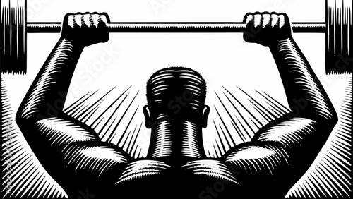 Powerful athlete lifting heavy barbell in intense workout, strength and determination, fitness motivation