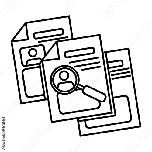icon of job requirements document or personal data form