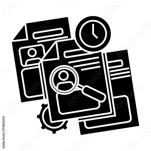 icon of job requirements document or personal data form