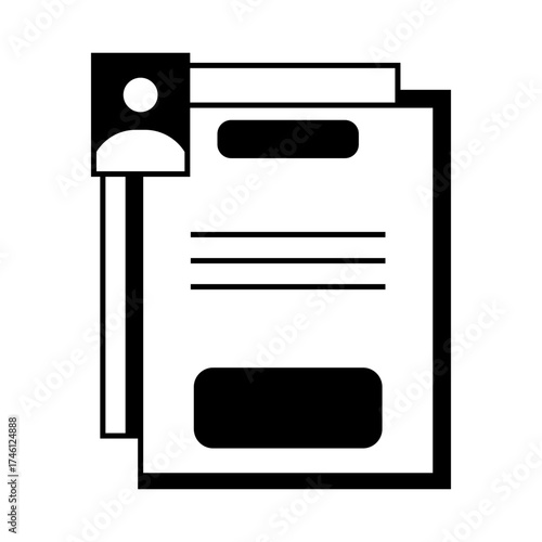 icon of job requirements document or personal data form