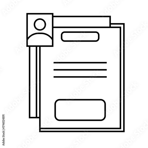icon of job requirements document or personal data form