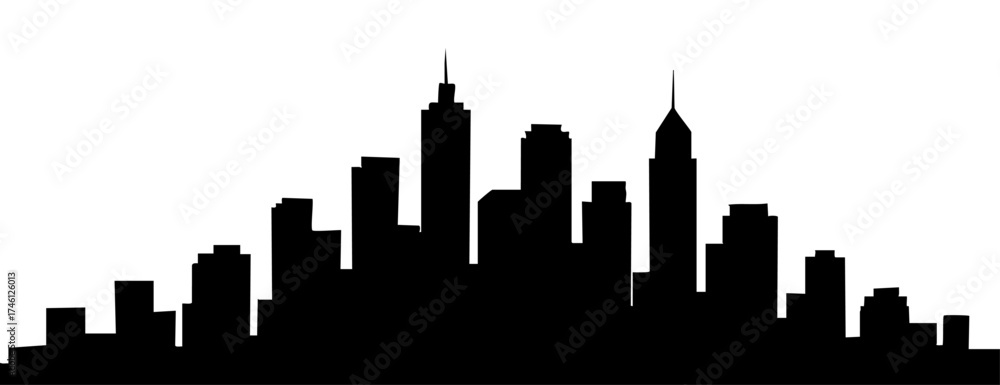 Fototapeta premium Modern City Skyline Silhouette