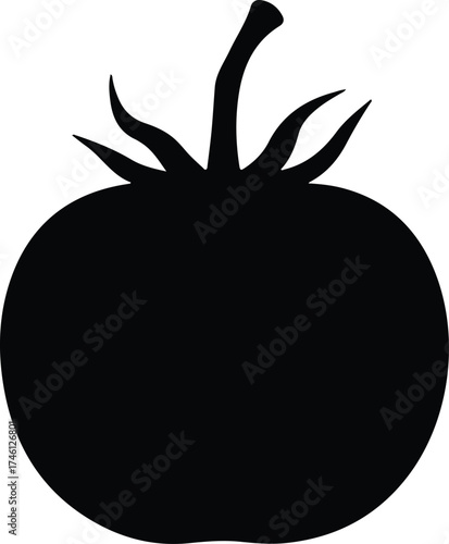 Illustrator Vector Fresh ripe tomato vegetable simple minimalist silhouette