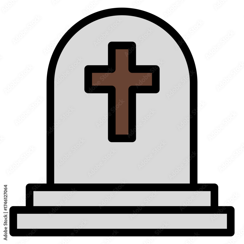 Obraz premium gravestone icon in flat style