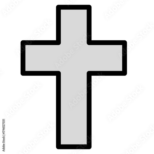 christian cross icon in flat style