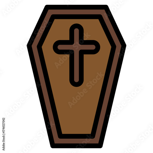 coffin icon in flat style