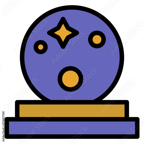 magic ball halloween icon in flat style