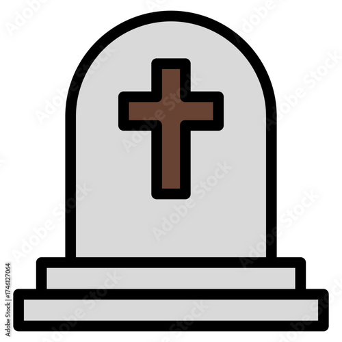 gravestone icon in flat style