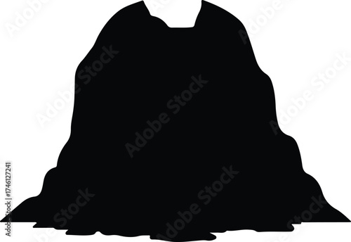 Illustrator Vector Mountain rock massive abstract simple block silhouette