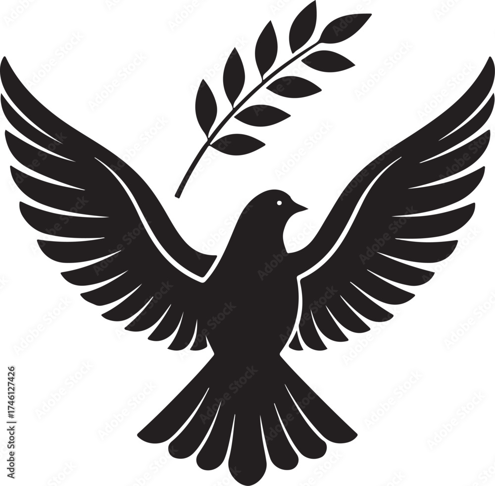 Obraz premium Dove of Peace with Laurel Branch