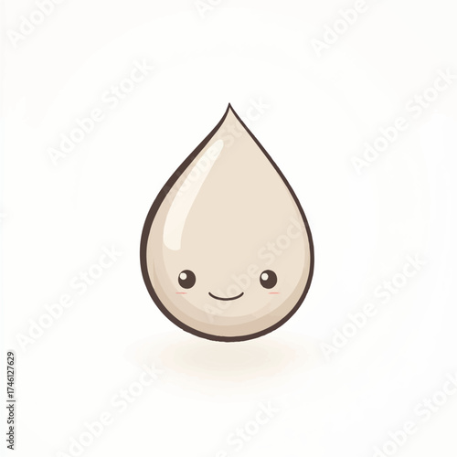 Cute cartoon water droplet with a happy smiling face illustration