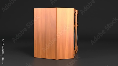 Wooden Loudspeakers on a Dark Backdrop.