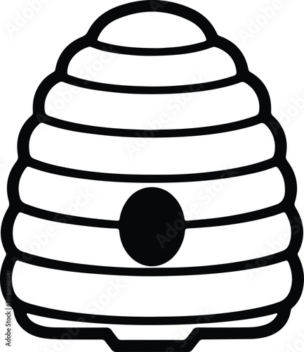 Illustrator Vector Simple beehive with an entrance hole silhouette