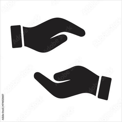 Giving and Receiving Hands Icon Vector: Care, Donation, and Transfer Symbol