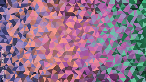 Abstract Geometric Background With Triangle Pattern In Gradient Of Blue Purple And Green Tones