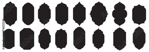 Islamic Ornament Silhouette Icon Set — Vector Collection of Traditional Mosque Patterns, Islamic Art, Ramadan Decoration, Muslim Symbol, and Arabic Cultural Design Illustration.