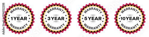 Warranty Badge Labels Vector Design Editable Printable
