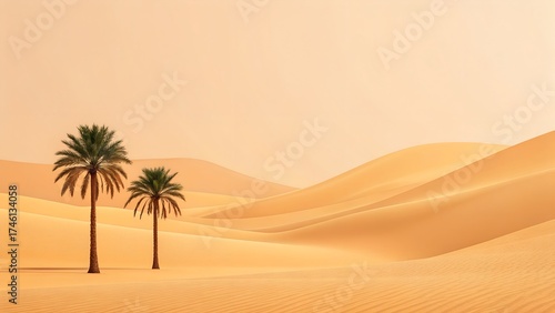 Desert Dunes with Two Palm Trees e5c89 image