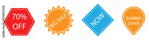 Set of Sale Tags Vector Design for Retail, Marketing Promotions