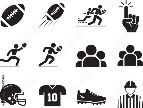 American football icons for sports and game concepts