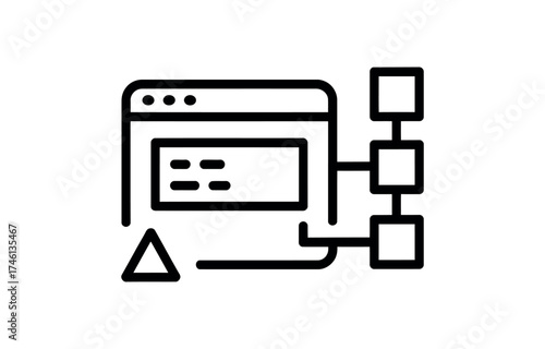 Vector art of website structure, a simple line art illustration for web development