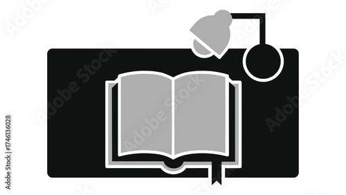 Open book with lamp, study concept