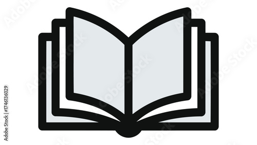 Open book isolated on white background