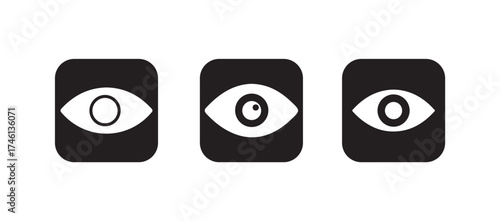 Simple eye icon, eyesight symbol, eye icon simple isolated vector sign, vision icon, see view icons, eyesight symbol,  invisible eye hide icon, Vector illustration EPS 10.