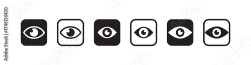 Eye icon set, eyesight symbol, Hidden icon, see view icons, Show and hide visability icon, Show password and hide password, Vector illustration EPS 10.