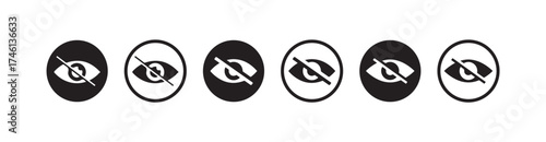 Eye icon set, eye icon for visible and invisible passwords, Eye icon vector in flat style, View, watch sign symbol, Vector illustration EPS 10.