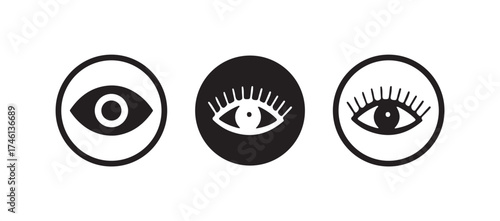 Simple eye icon, eyesight symbol, eye icon simple isolated vector sign, vision icon, see view icons, eyesight symbol,  invisible eye hide icon, Vector illustration EPS 10.
