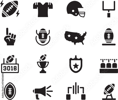 American Football Icons: Victory, Sport, and Team Spirit