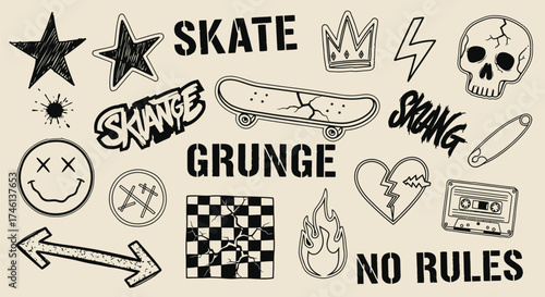 Grunge Aesthetic Sticker Collection