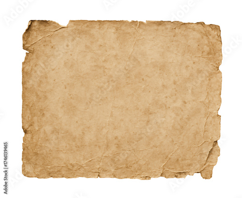 old vintage torn crumpled black paper on a transprent background PNG